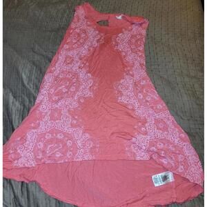 Aéropostale Women’s Large Coral Paisley Sleeveless High Low Tank Top